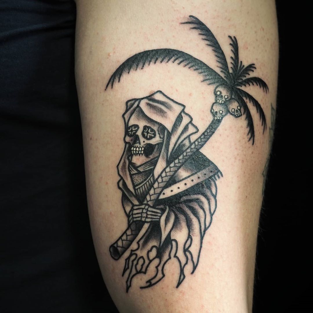 Surfing skeleton tattoo  Surf tattoo Skeleton tattoos Weird tattoos