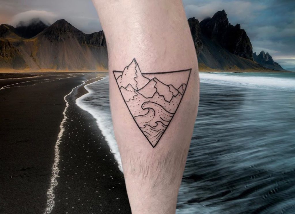 Translatable Waterproof Temporary Tattoo Sticker Mountain River Geometric  Flash Tatto Man Woman Child Wrist Body Art