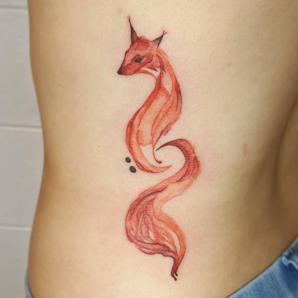 Animal Fox tattoo - Watercolor style by Miss Megs
