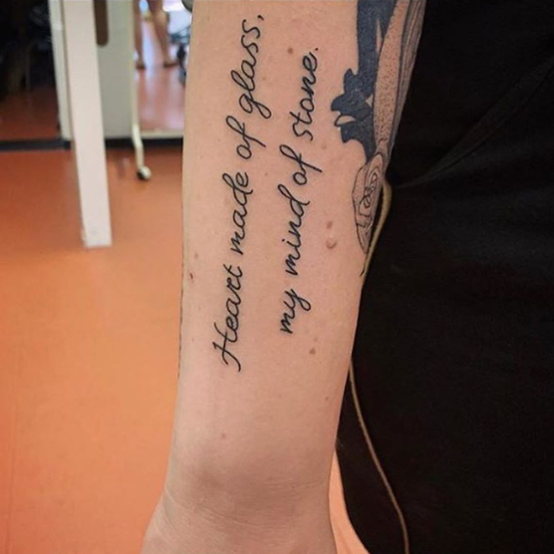 Billie Eilish lyrics portrait tattoo - Black and Grey style by Will Gee