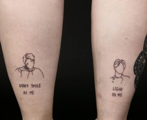 Billie Eilish song tattoo  - Fine Line style by natasza kura