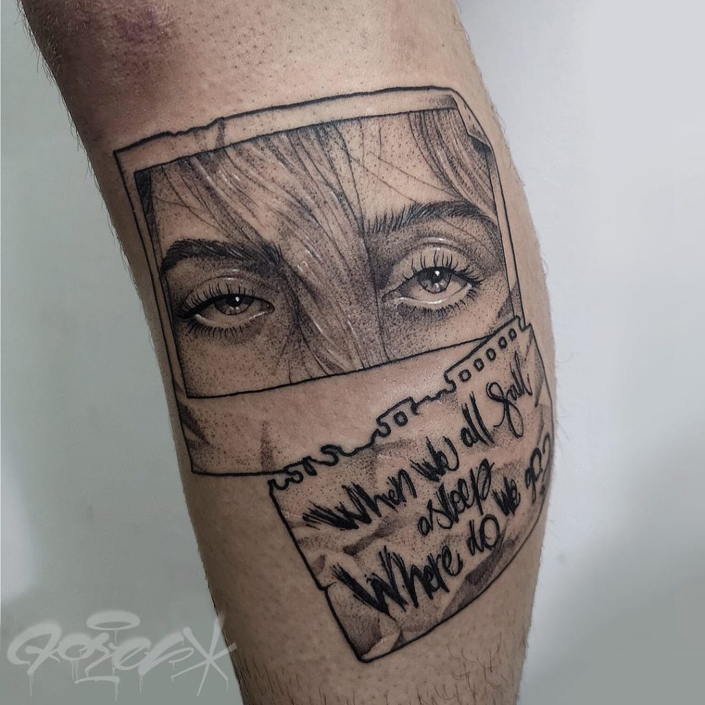 Billie Eilish  tattoo  - Black and Grey style by rolesckontroles