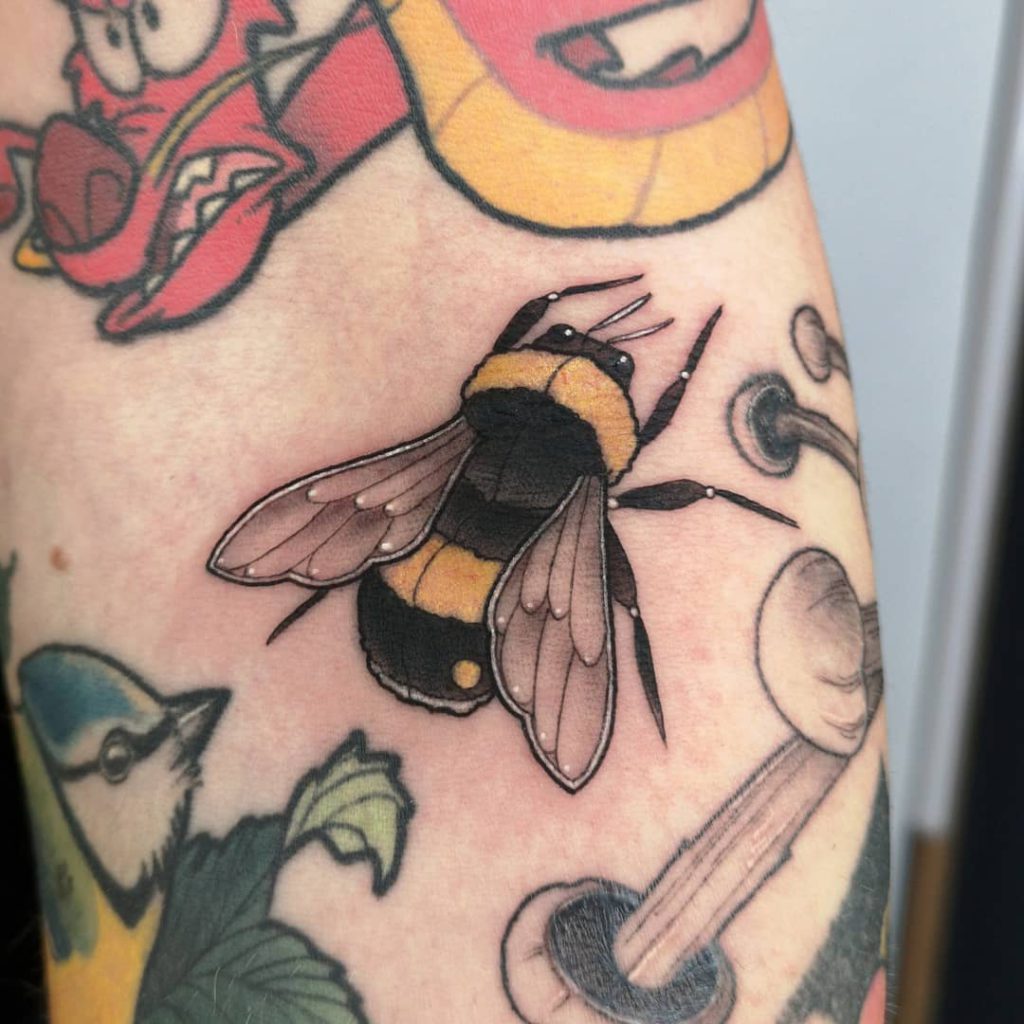 Bumblebee tattoo on  - Neo Traditional style by Constance Luce