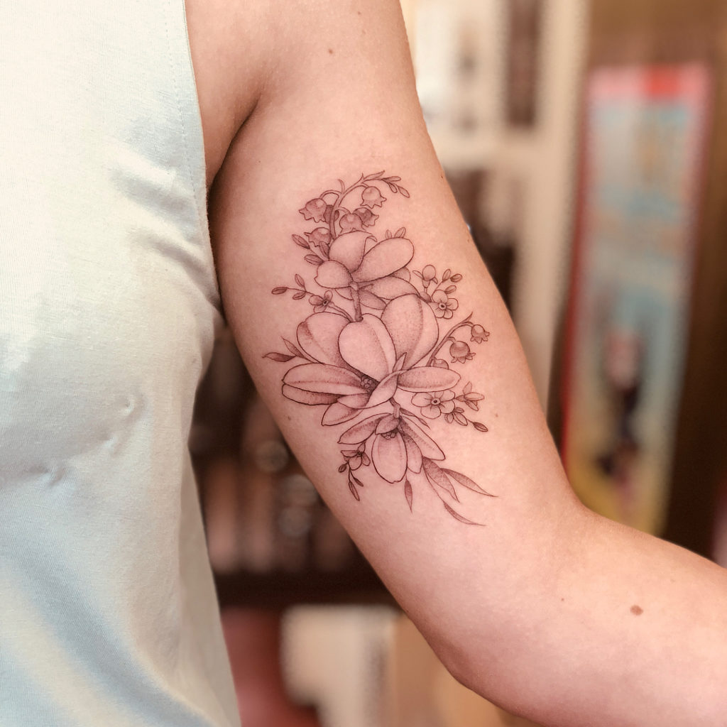 Minimalist lily tattoo of valley the 