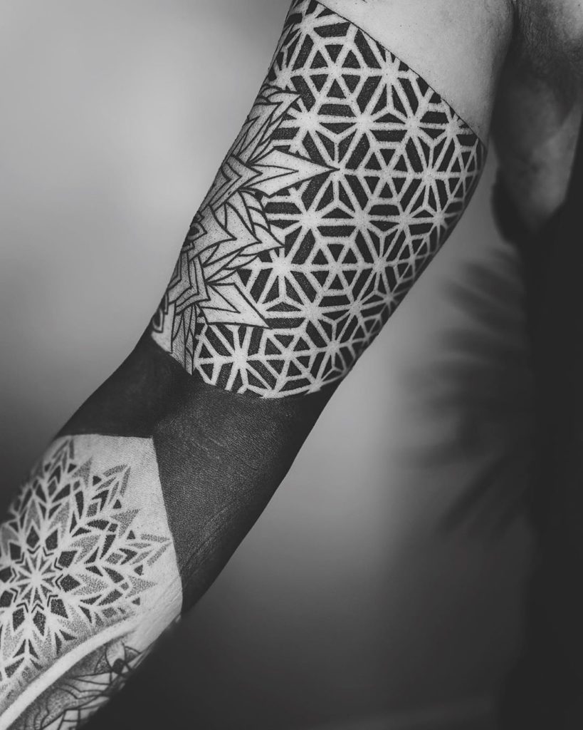 Geometry tattoo on Arm sleeve (full) by Amber Muse