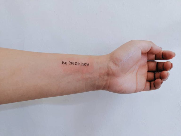 Quote tattoo on Wrist - Lettering style by Cynthia Omi