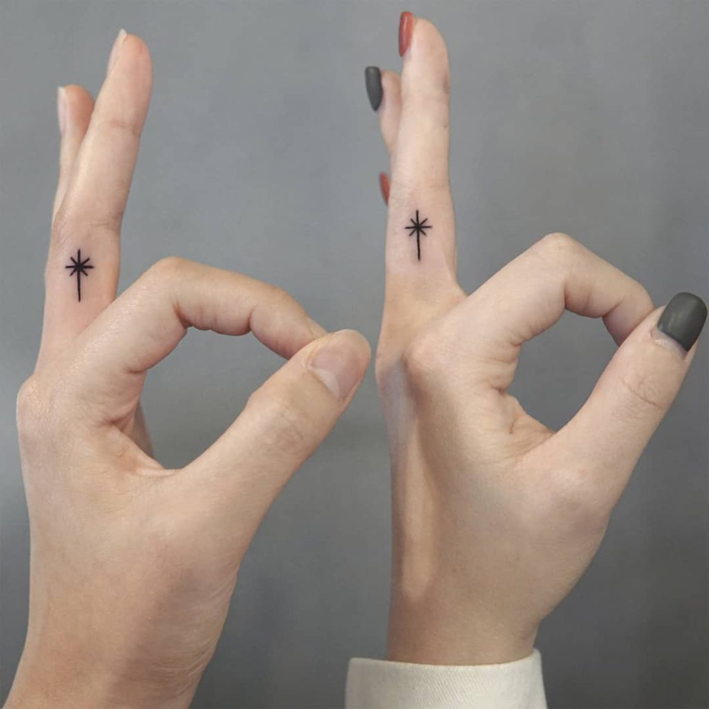 Star Matching tattoo on Finger by tattoo_zitae
