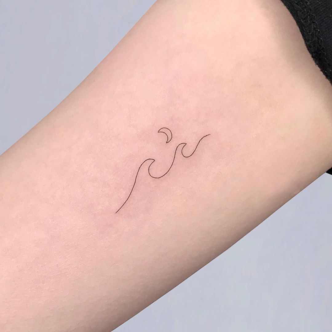 simple wave tattoos