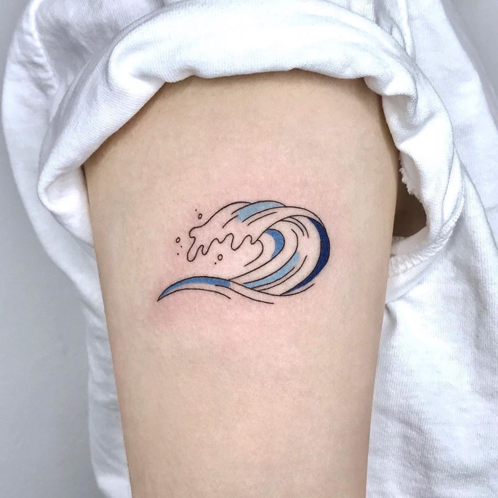 Wave tattoo on Arm (upper) by som