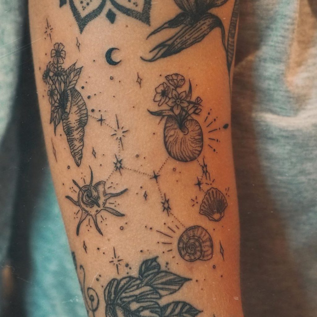 astrology virgo constelation stars tattoo - style by Manon Z’