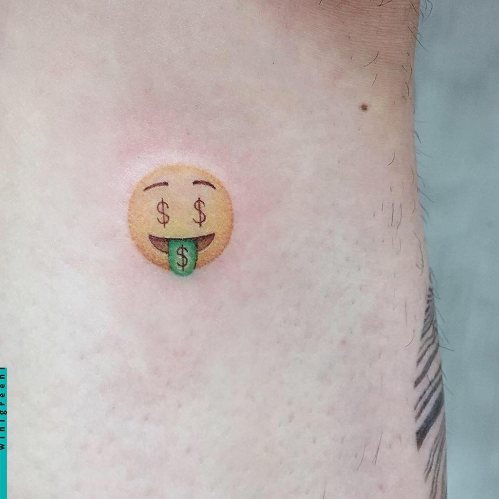 emoji smile money tattoo by winigreeni