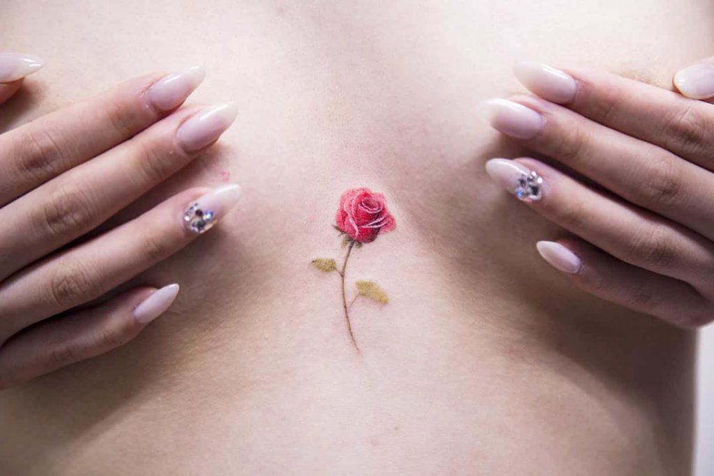 Top 67 sternum rose tattoo  thtantai2