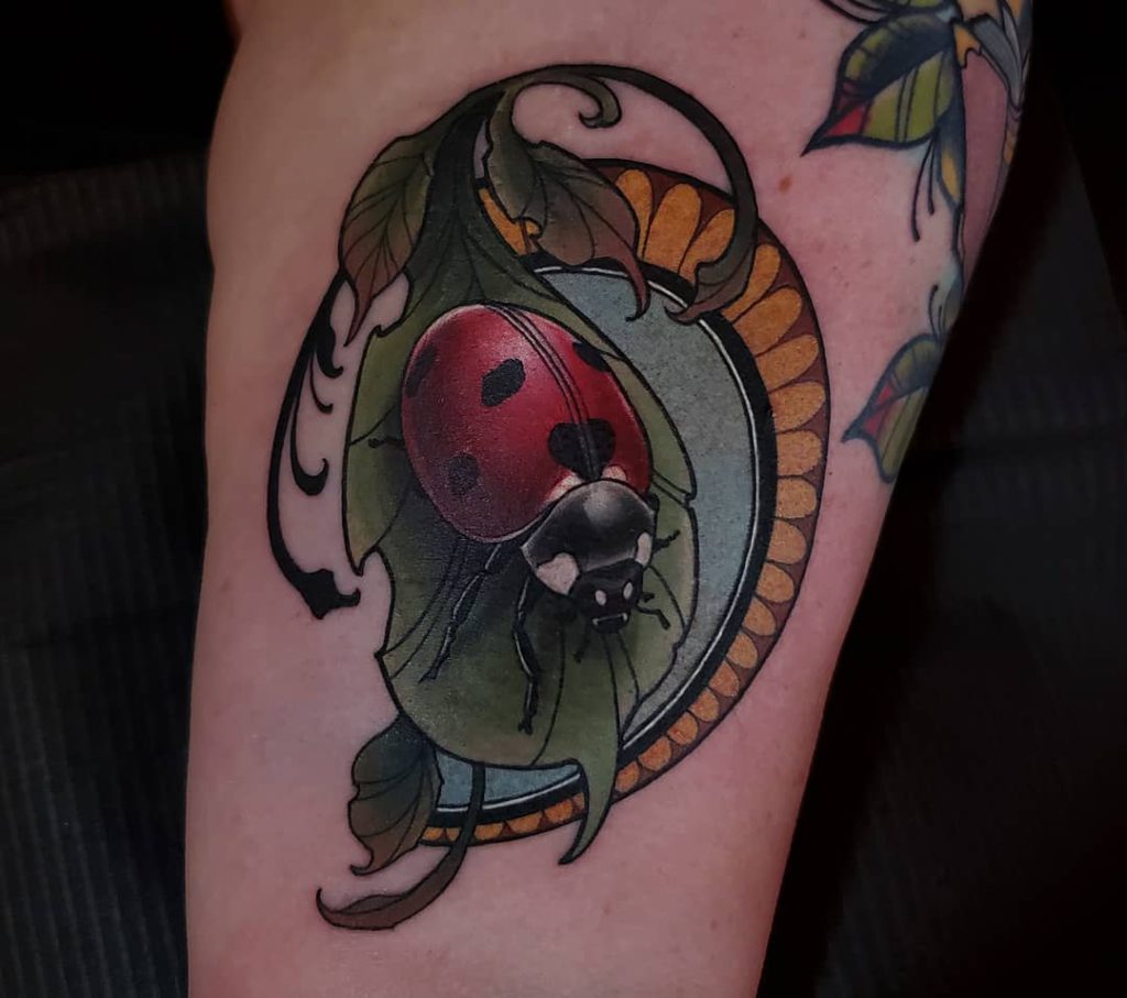 ladybug tattoo - Neo Traditional style by Angela Emr
