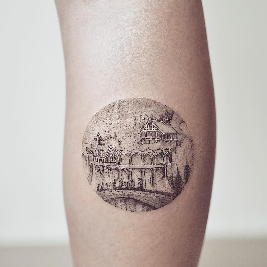 Amazing Rivendell Tattoo by Marcela Badolatto