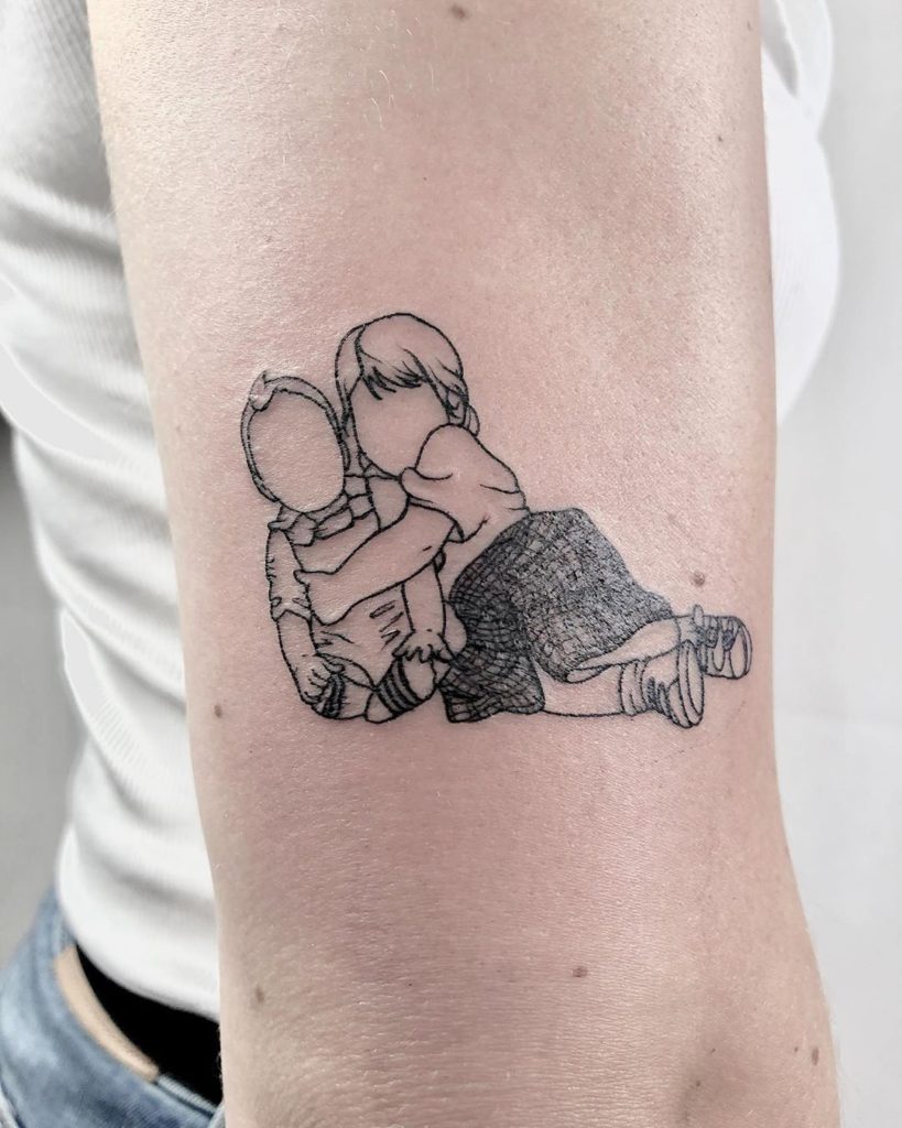 Minimalist Family Portrait Tattoos