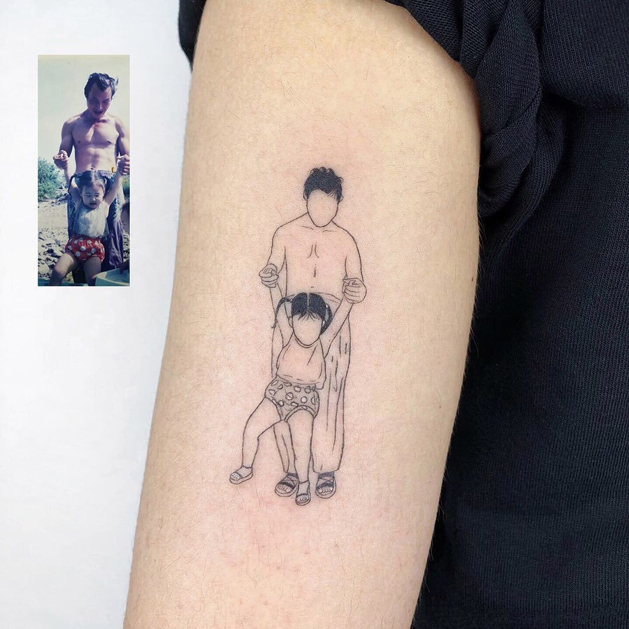 Family tattoo on Arm (inner) by Shinji