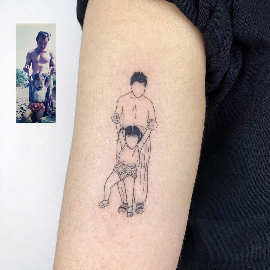 Artist Turns Your Most Nostalgic Childhood Pics Into Stylish Tattoos So You  Always Have Them On Your Skin | Bored Panda