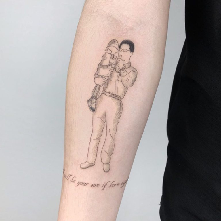 Minimalist Family Portrait Tattoos