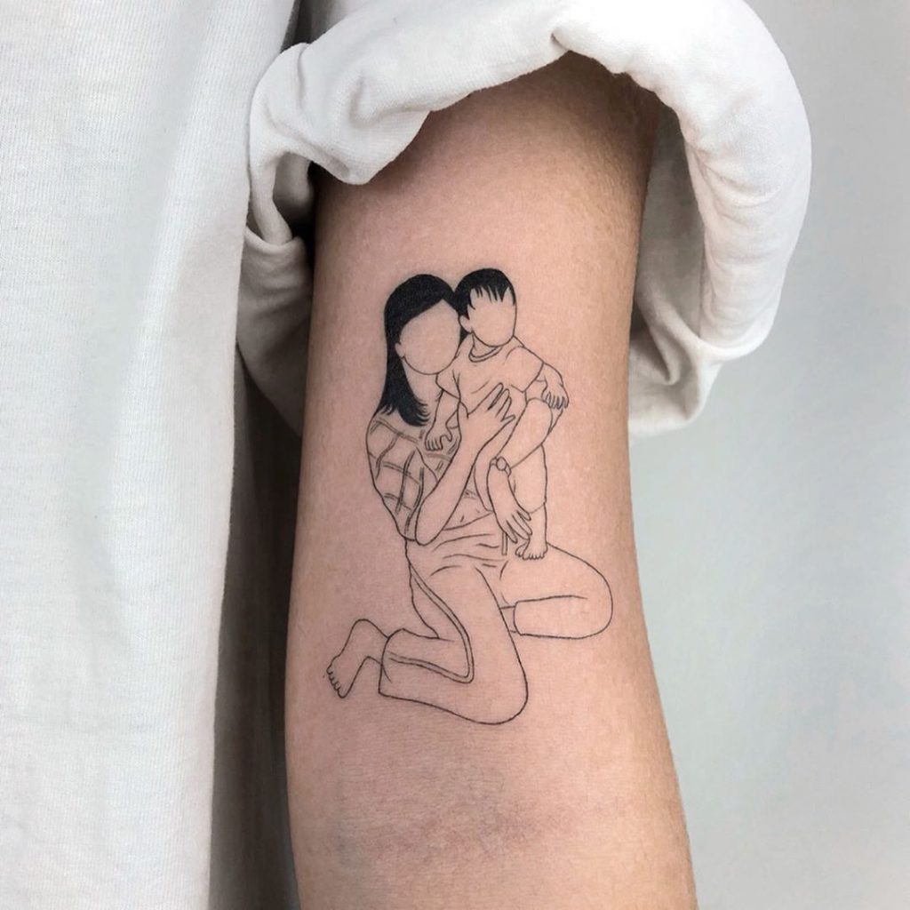 Family tattoo on Arm (inner) by Shinji