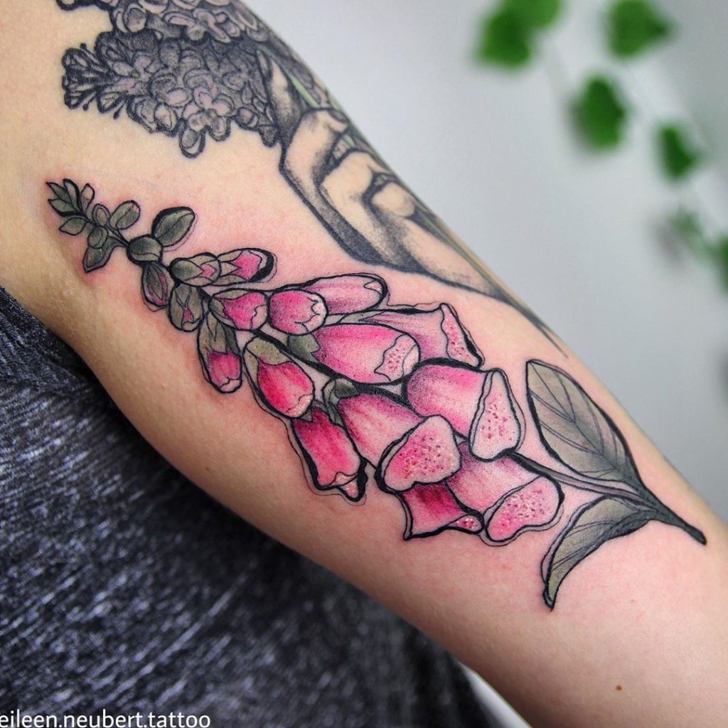Foxglove tattoo by Eileen Neubert
