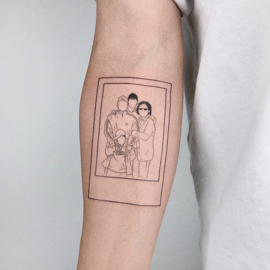 Family tattoo on Forearm (inner) by Shinji