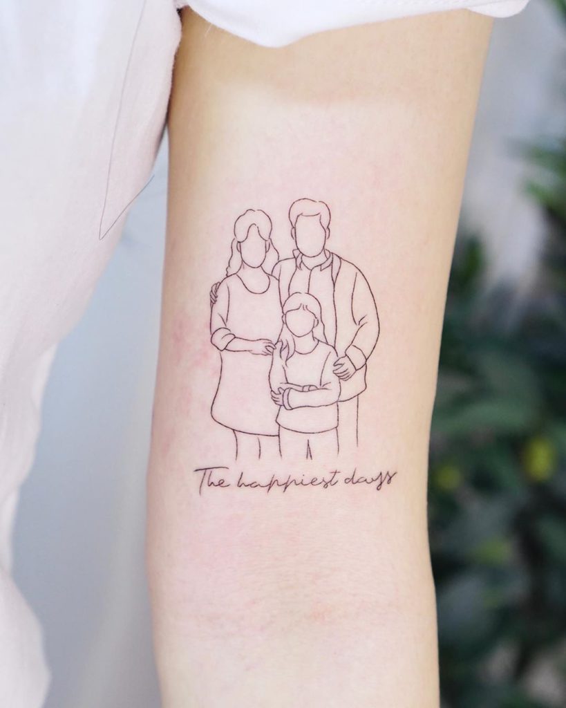 Family tattoo on Arm (inner) by Ziv