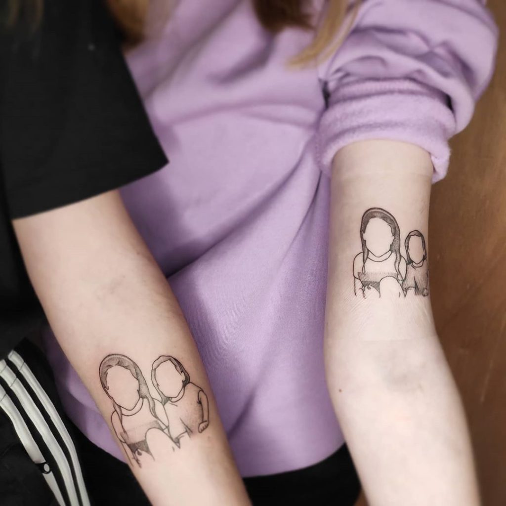Family tattoo on Forearm (inner) by Sasha