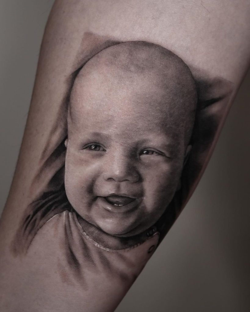 Baby tattoo on Forearm (inner) by Žofka