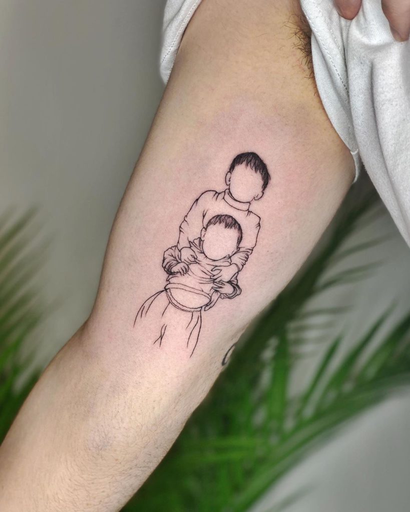 Minimalist Family Portrait Tattoos