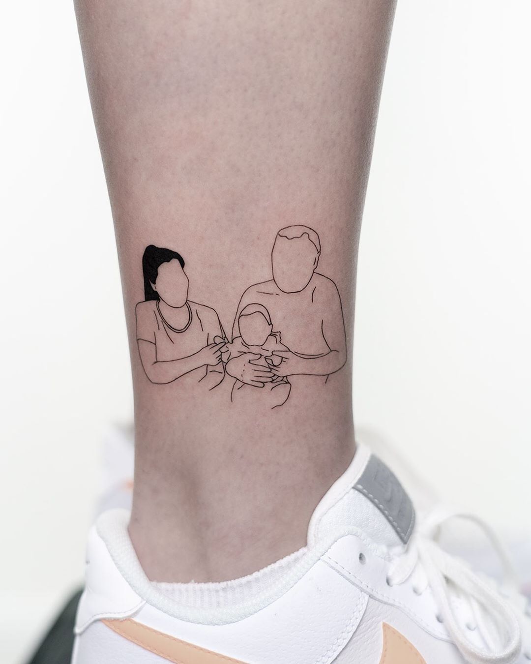 Minimalist Family Portrait Tattoos