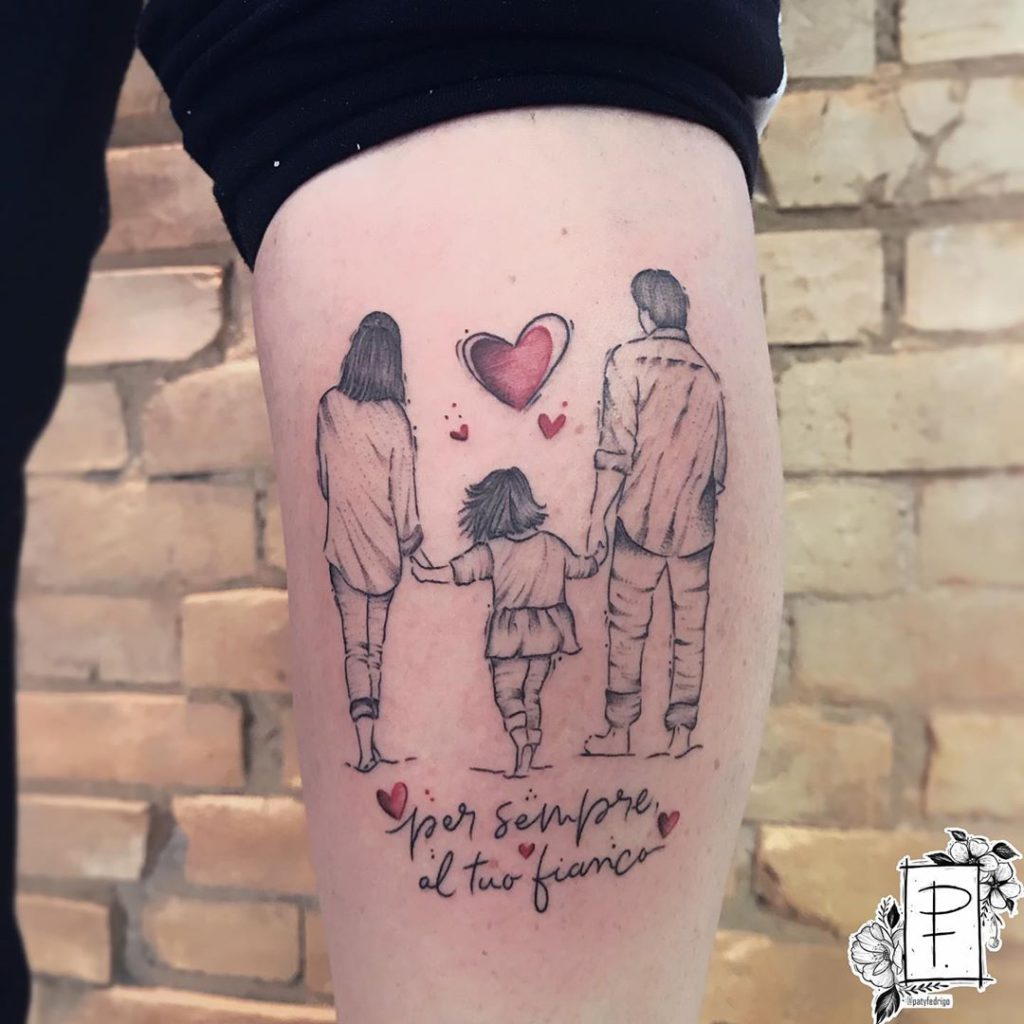 Minimalist Family Portrait Tattoos