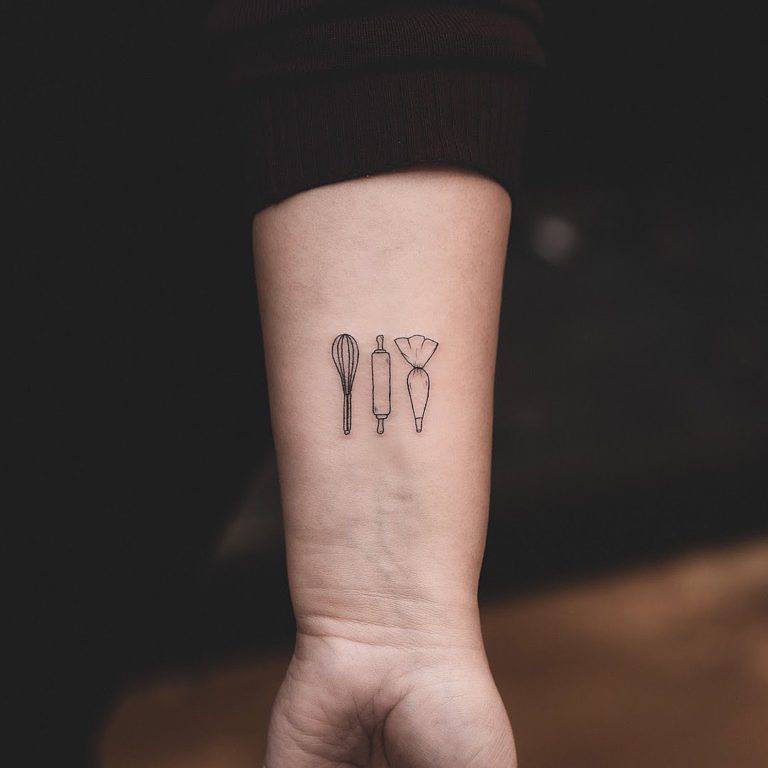 Baking tattoo on Wrist (inner) by Irit Gamburg