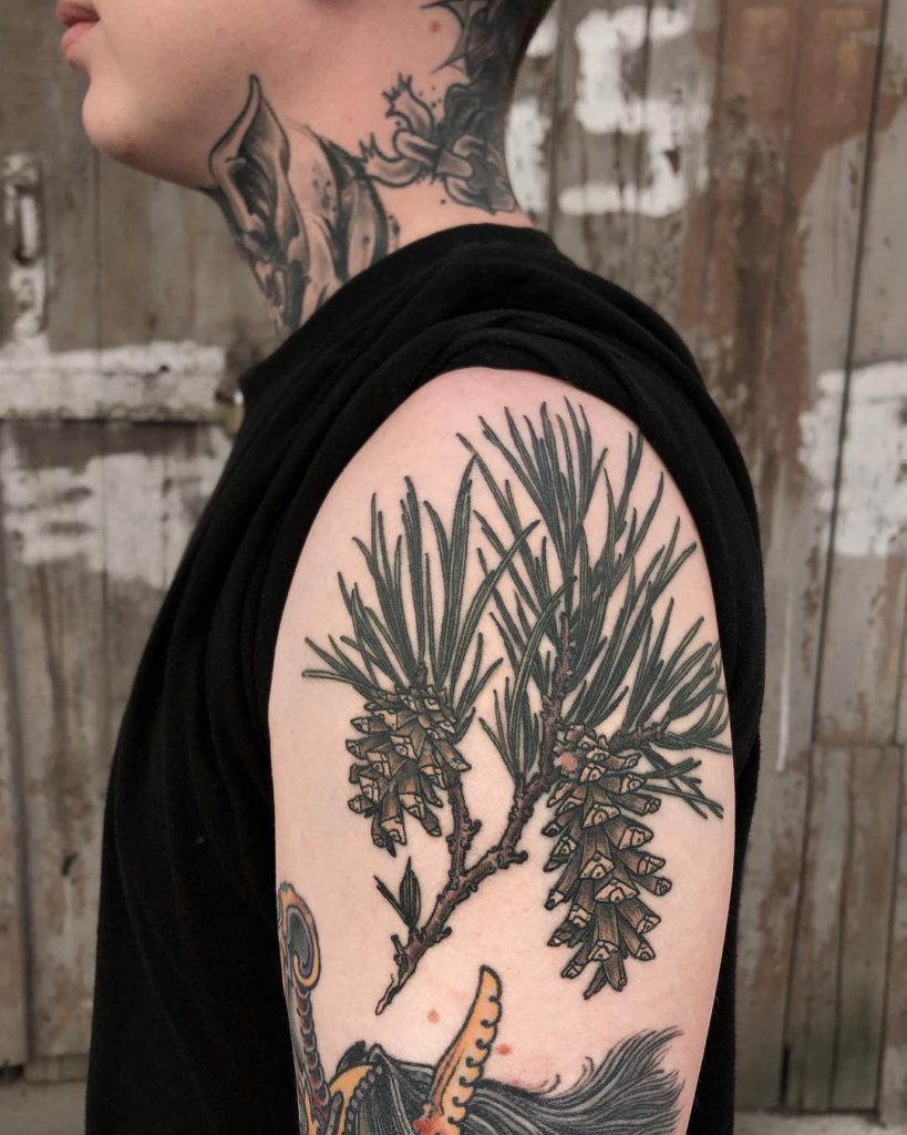 Botanical tattoo on Arm (upper) by Olga Nekrasova