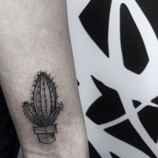 Cactus tattoo by Miriam