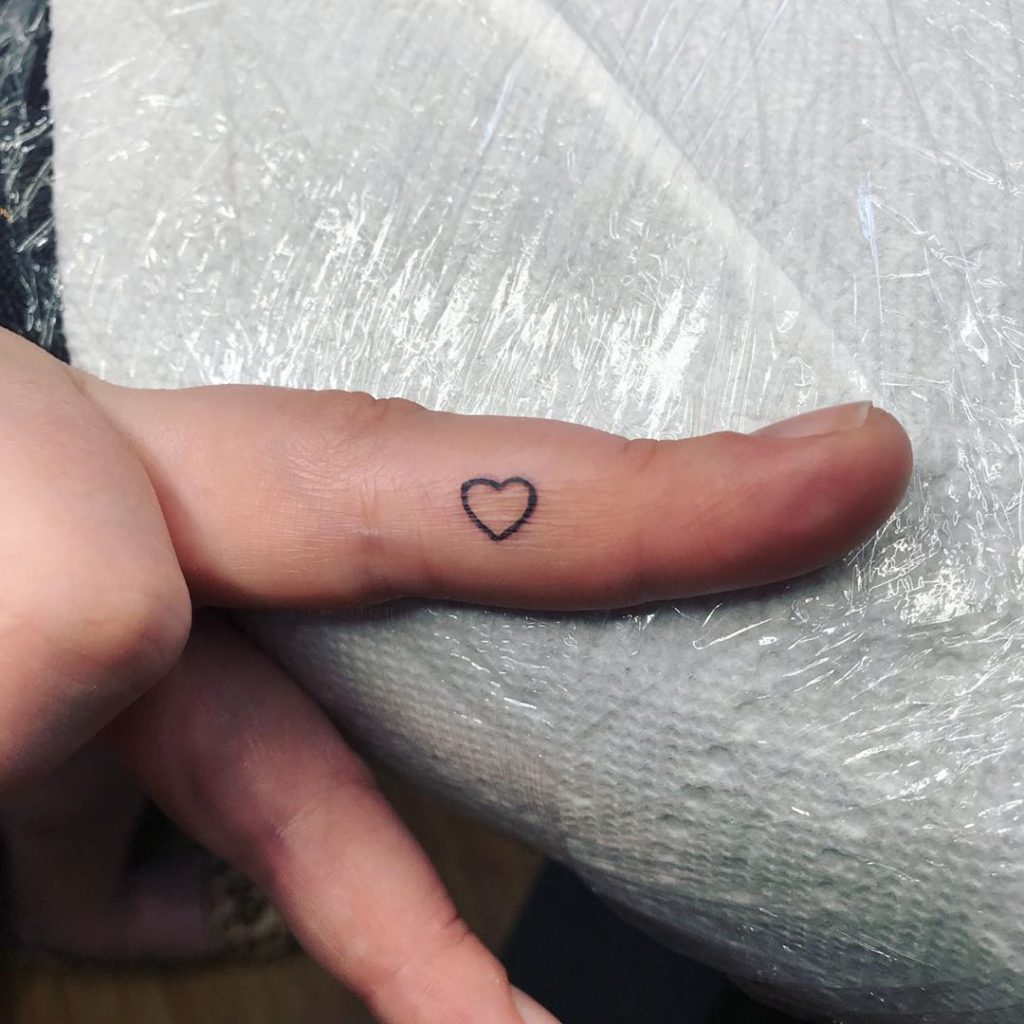 Heart Tattoo on Finger by Joshua Norman