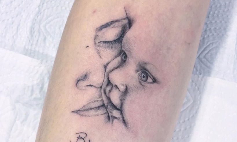 Mother and Child Portrait tattoos celebrate your children