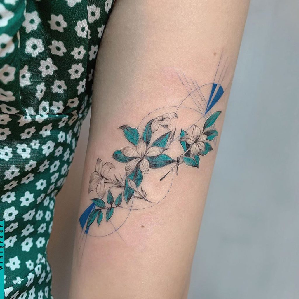 Jasmine flower tattoo by tattooist G.NO - Tattoogrid.net