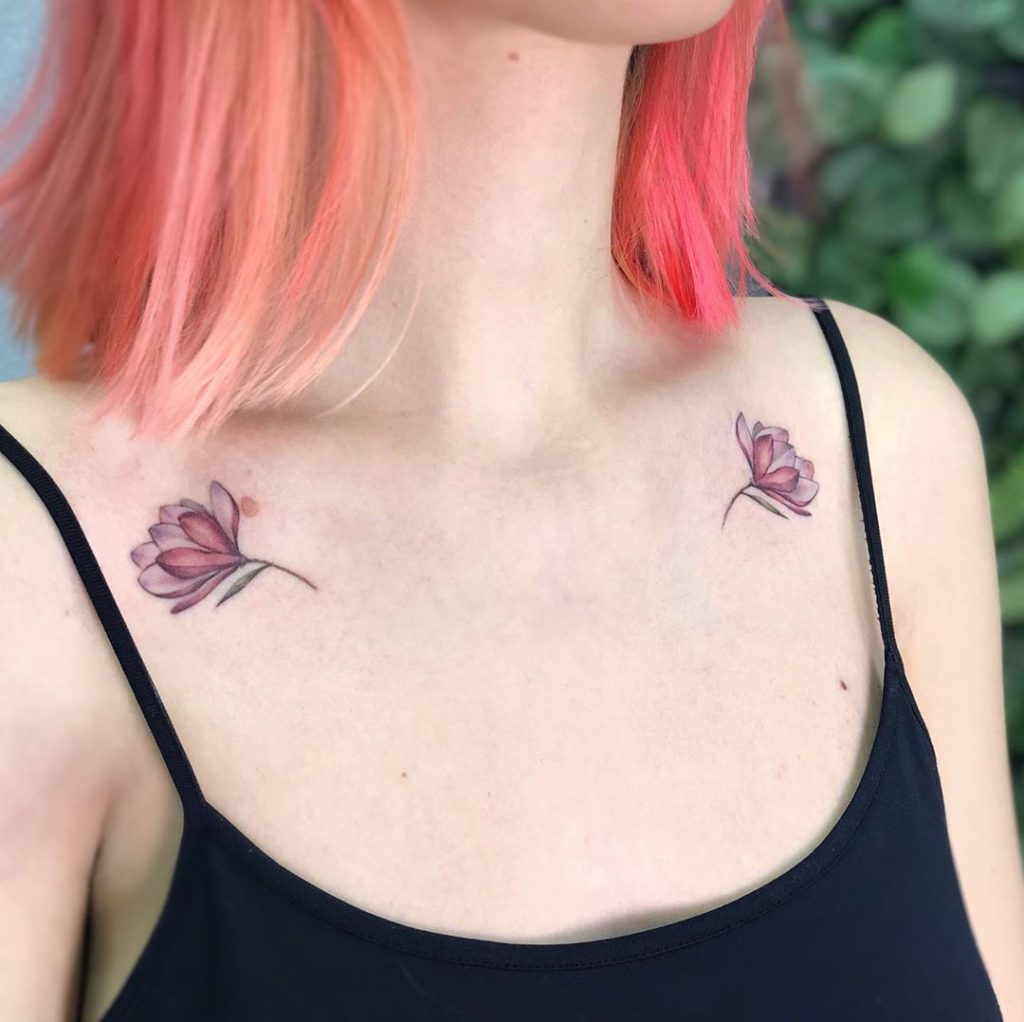 50 Cute Collar Bone Tattoos For Women 2023