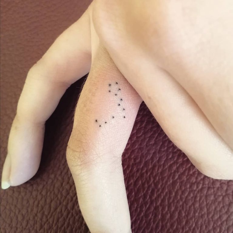 Aquarius Sign Tattoo for Little Finger