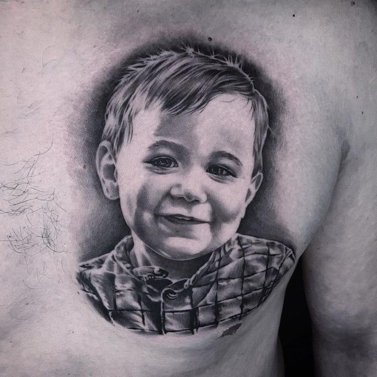 Infamous Tattoo Company  Tattoos  Realistic  black and gray portrait of  little girl