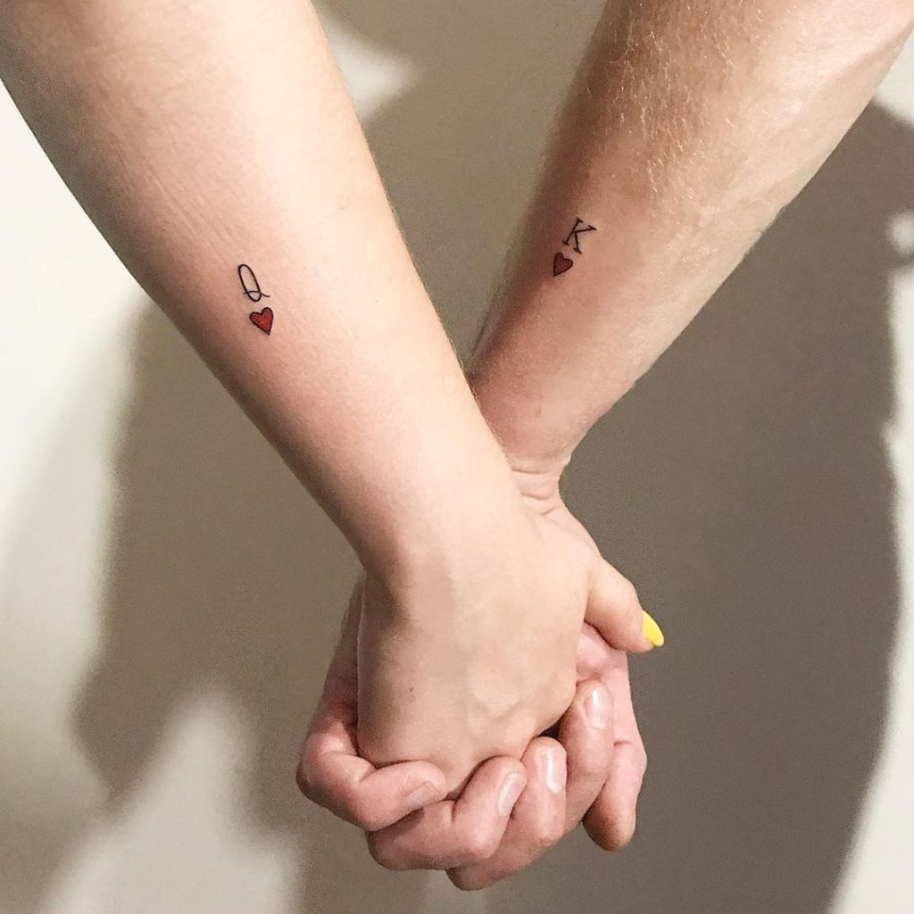 Queen King Couple tattoo on Wrist (side) by Melisa