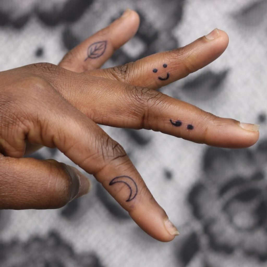 Semicolon Tattoo on Finger by kat 