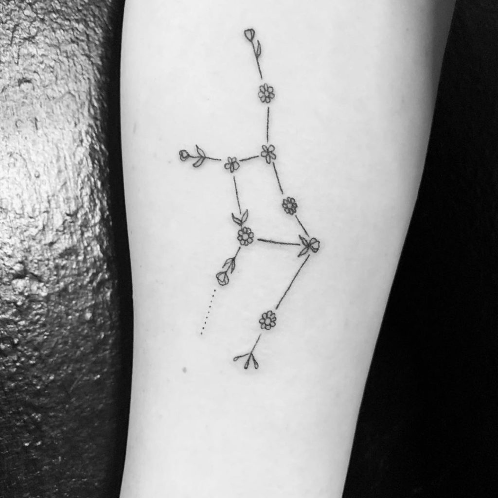Minimalist Virgo Constellation SemiPermanent Tattoo  Set of 2  Tatteco