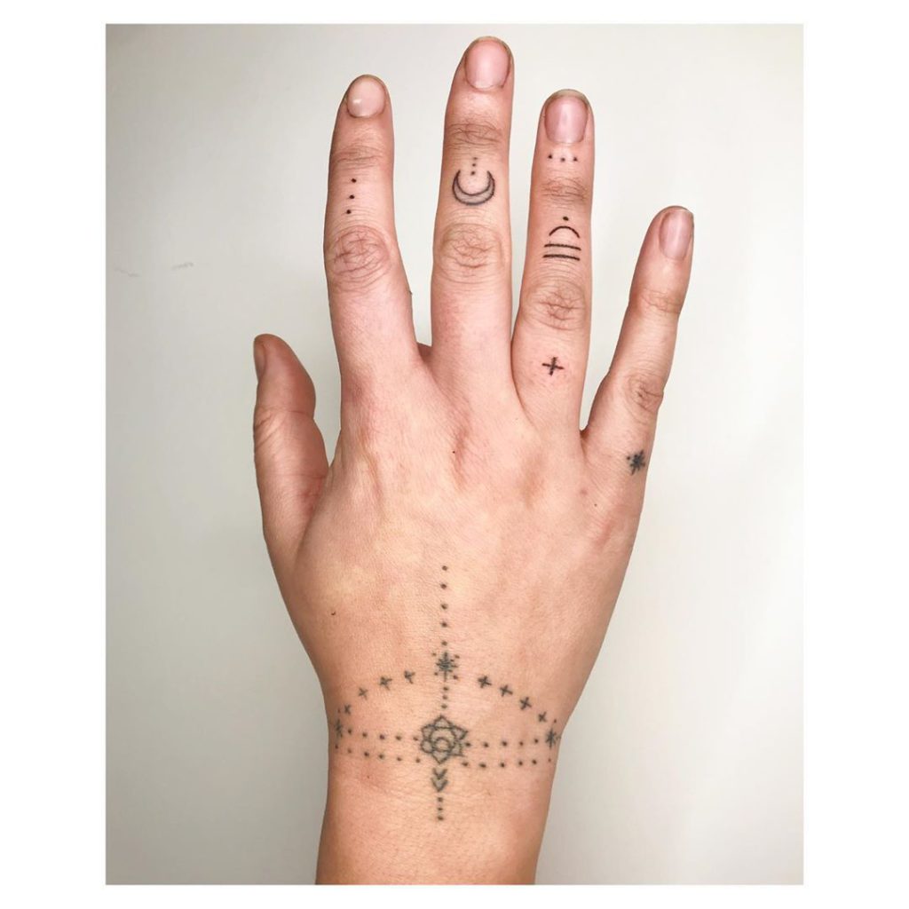 Celestial Nail  Finger Tattoos  Allkinds