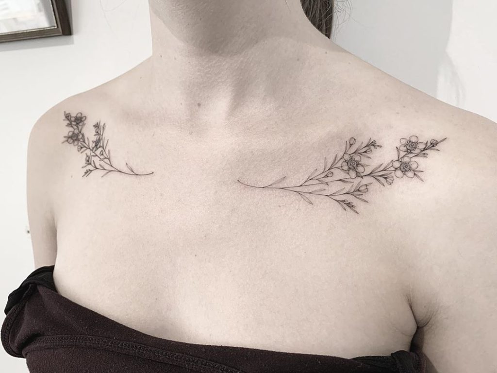Flower tattoo on  by Katy Hayward